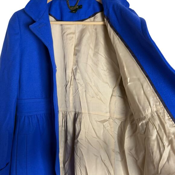 J.Crew Cobalt Blue Wool Blend Peacoat Size 8 - Picture 2 of 12